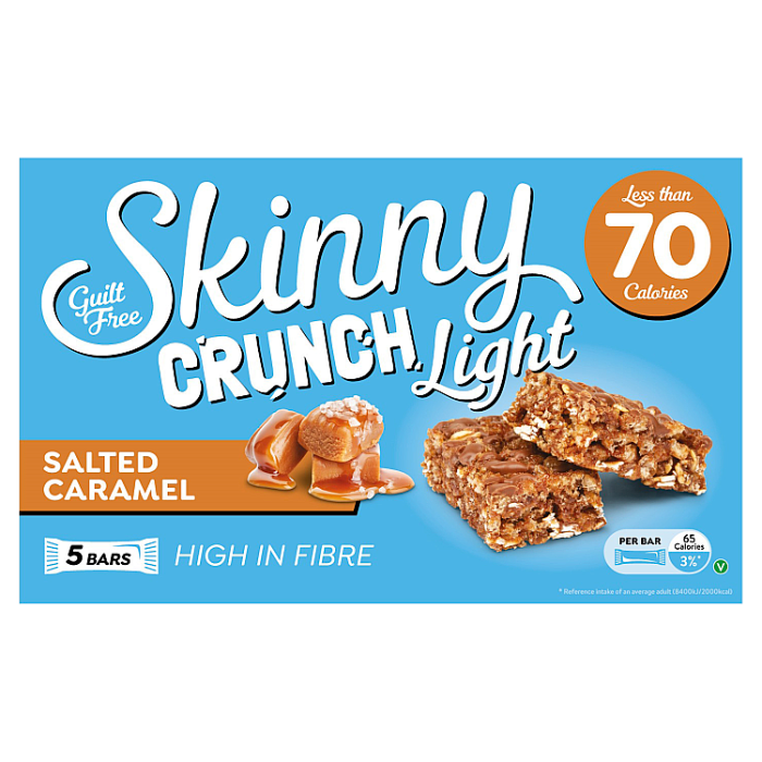 Skinny Crunch Light Salted Caramel Bars, 19g (Pack of 5)