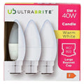 Ultrabrite Bayonet Cap Bulb 40W - Warm White (Pack of 3)