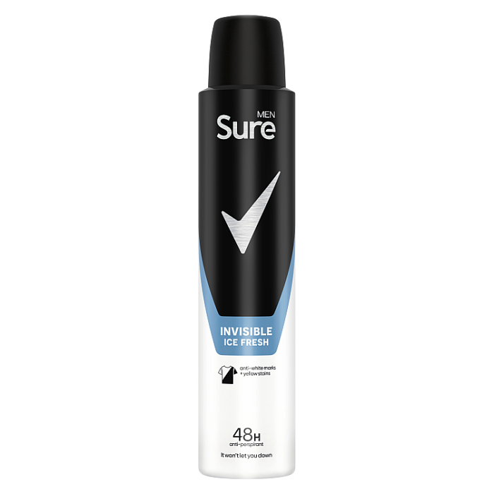 Sure Men Anti-Perspirant Aerosol Invisible Ice Fresh, 200ml