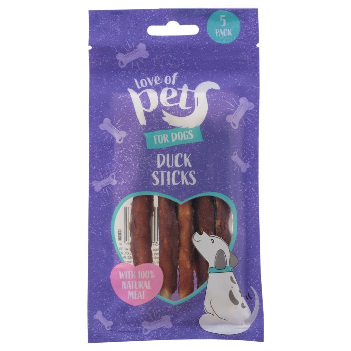 Love of Pets For Dogs Duck Sticks, 50g (Pack Of 5)