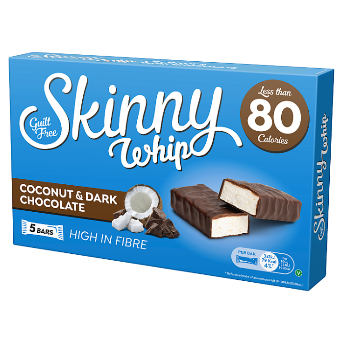Skinny Whip Coconut & Dark Chocolate Bars (Pack Of 5)