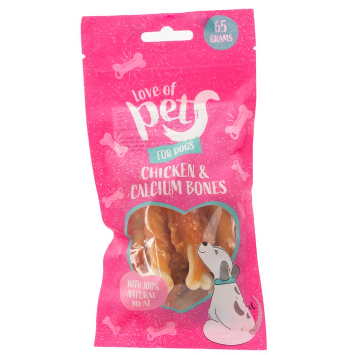 Love of Pets For Dogs Chicken & Calcium Bones, 65g