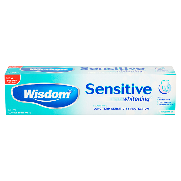 Wisdom Sensitive Whitening Fresh Mint Fluoride Toothpaste, 100ml