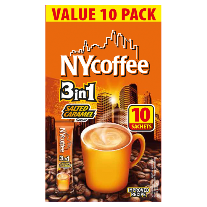 NYCoffee 3in1 Salted Caramel Flavour, 140g (Pack of 10)
