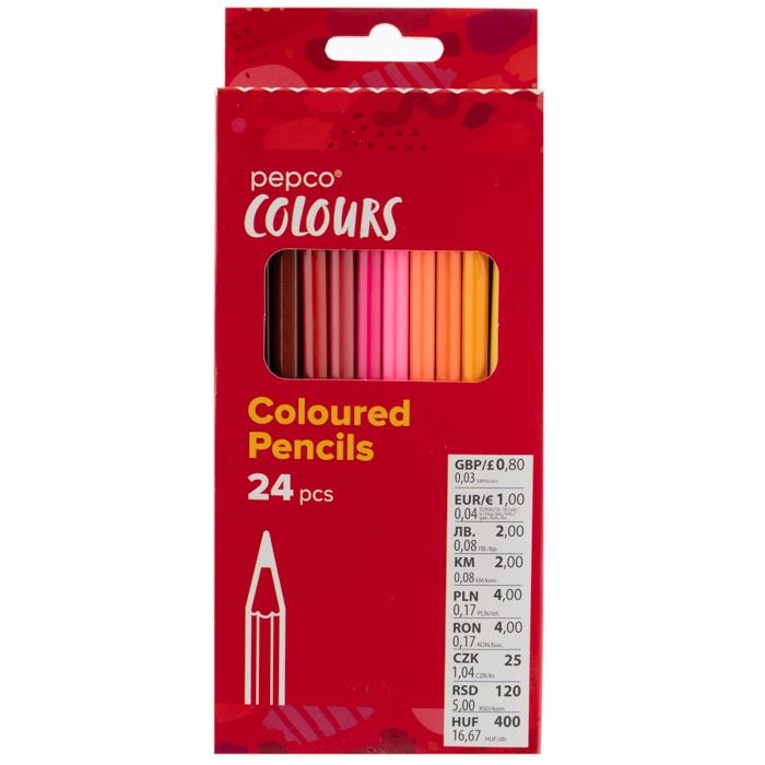 Pepco Wooden Colouring Pencils 24 Pack