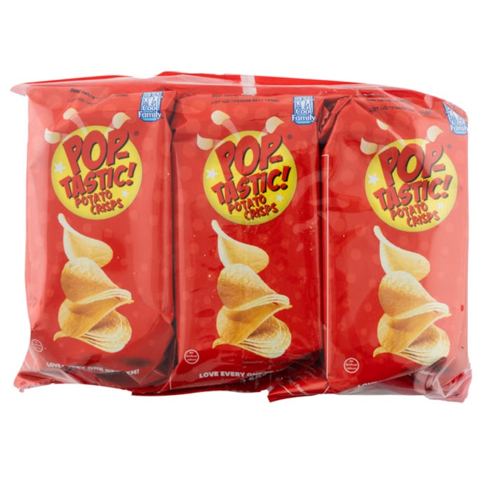 Pop-Tastic Potato Crisps - Ready Salted, 35g (Pack of 3)