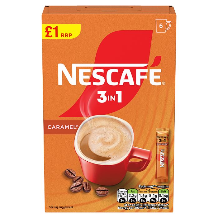 Nescafe 3 in 1 Caramel, 16g (Pack of 6)