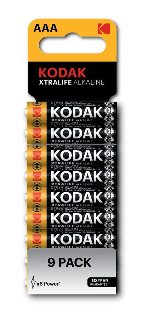 Kodak Xtralife Alkaline Battery AAA (Pack of 9)