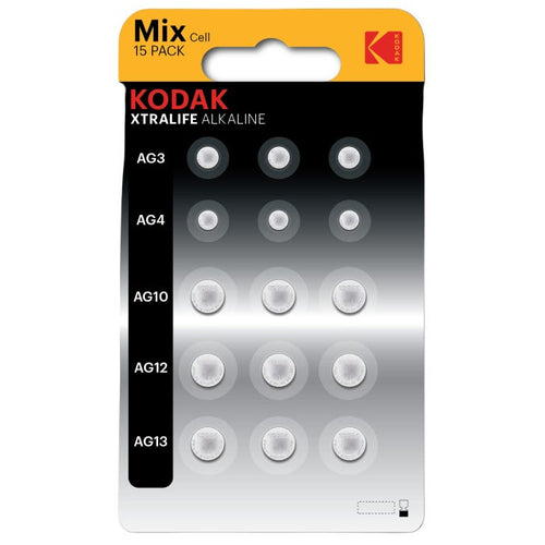 Kodak Xtralife Button Cell Battery Mix Cell (Pack of 15)