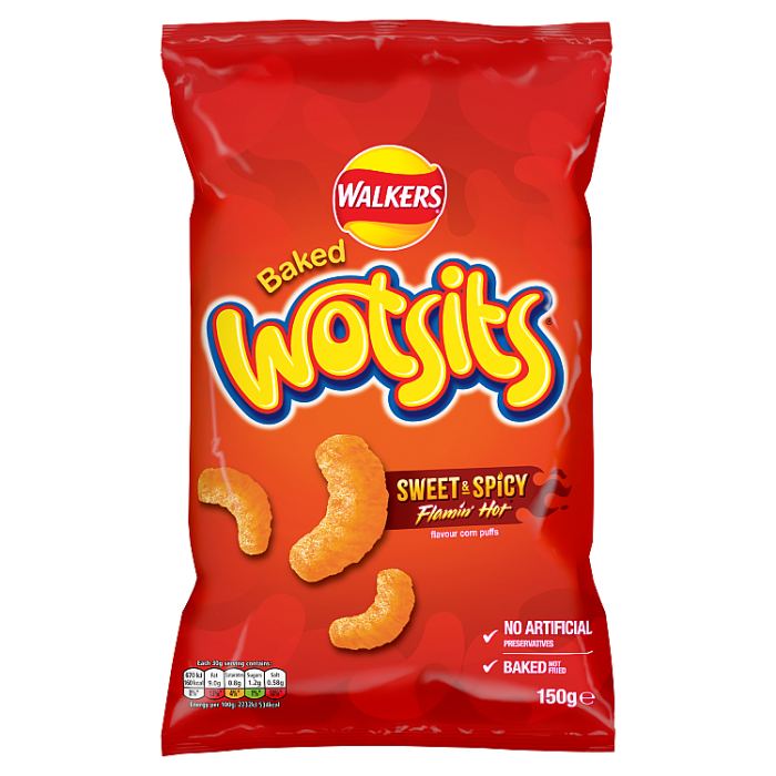 Walkers Wotsits Sweet & Spicy Sharing Snacks Crisps, 150g